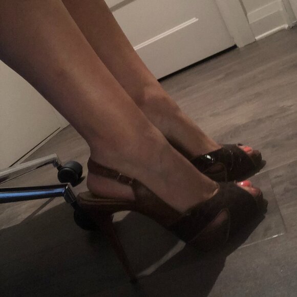 Tyler brown  leather heels 6 Size - Picture 3 of 10